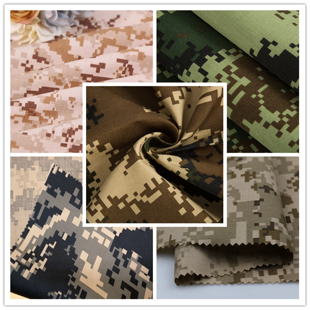 Saudi Arabia Uniform Fabrics Ripstop Checks Desert Camo Anti-Infrared Anti-Tear 65 Poly 35 Cotton Fabric